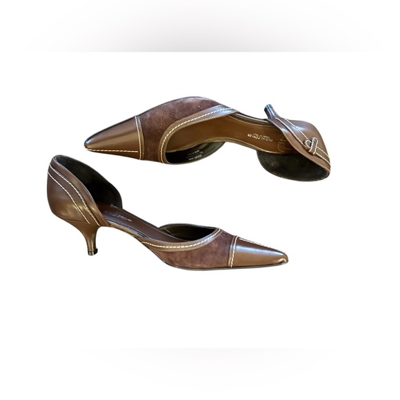 Casual Corner Brown Leather Pumps – Made in Spain |Size 8.5 | Like New in Box - Picture 2 of 5